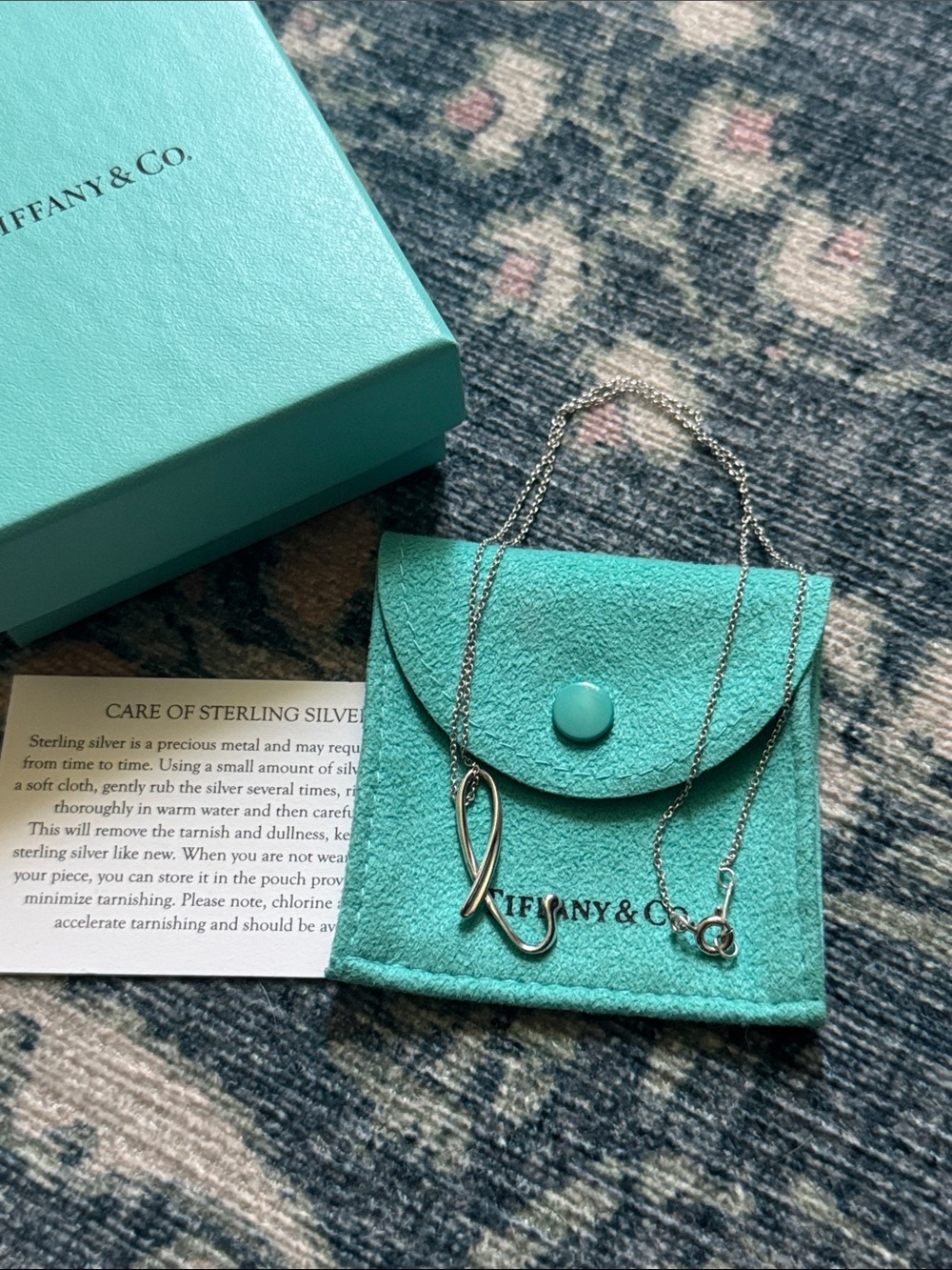 Tiffany & Co Elsa Peretti Letter B Pendant Necklace